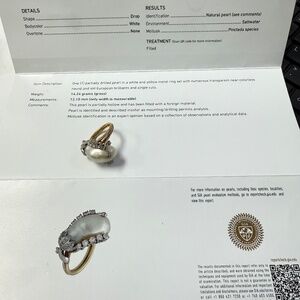 Natural salt water ( Basra) pearl mounted in bee ring